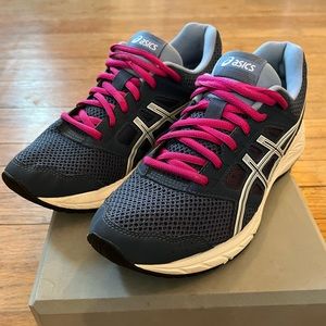 Asics Womens Gel Contend 5 1012A231 Blue Running Shoes Sneakers Size 7.5 Wide